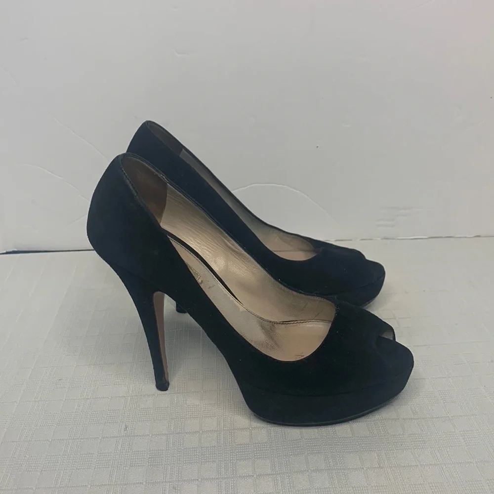 Prada black peep toe heels size 36